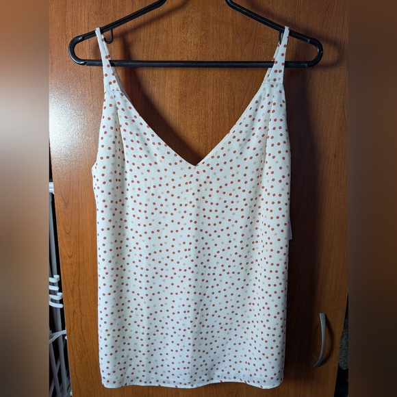 RW&CO. Tops - White and Red Polka Dot Camisole Blouse